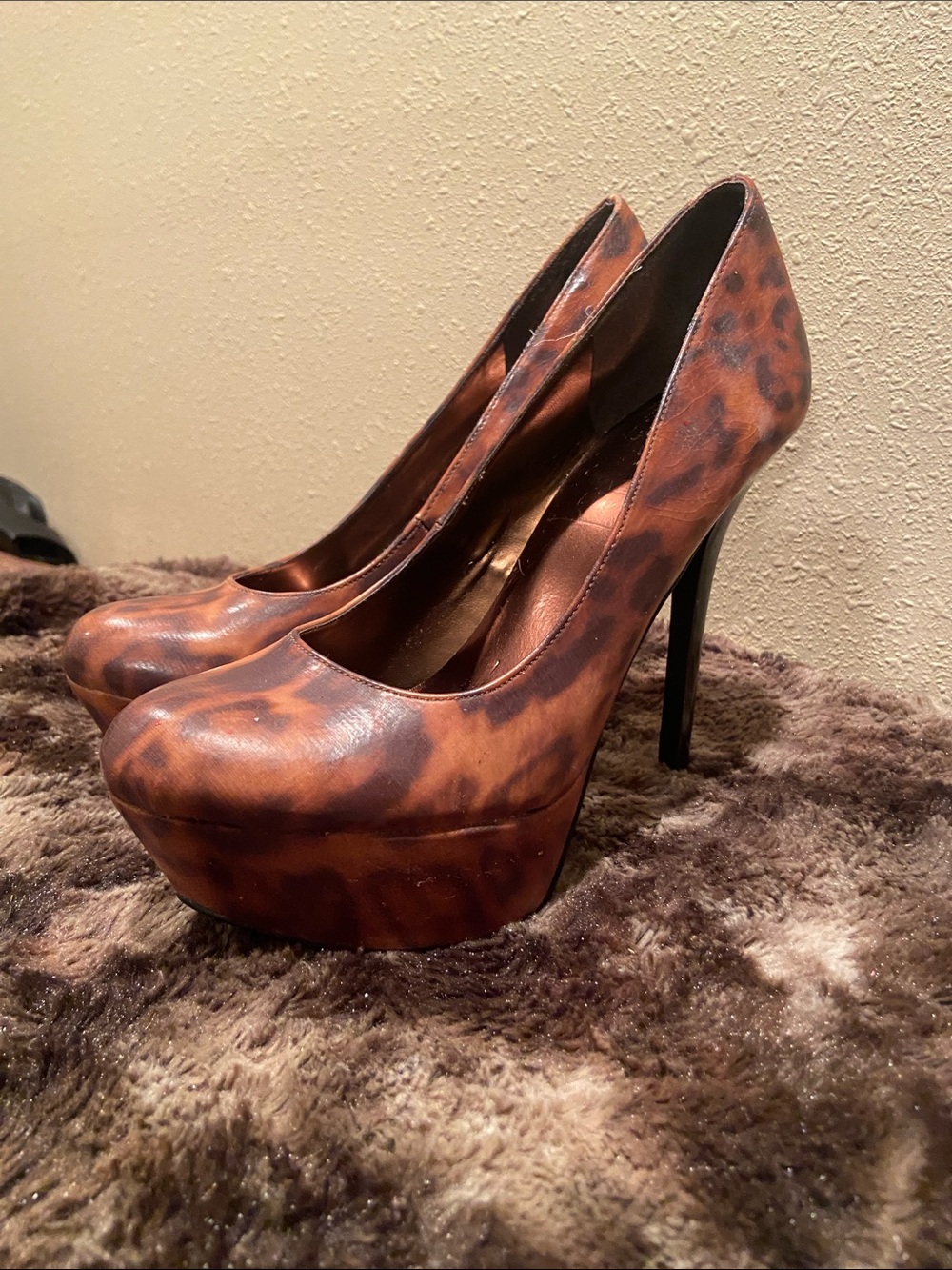 Carlos by Carlos Santana Brown Leopard Platform Pumps